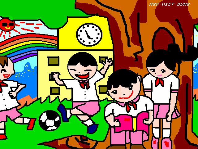 hoa-si-nhi/xem-tranh/60190/Duoi-mai-truong-dau-yeu.html