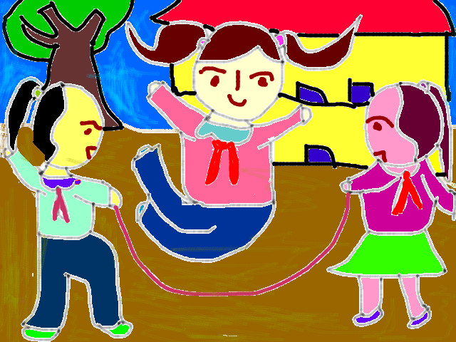 hoa-si-nhi/xem-tranh/62889/Be-choi-nhay-day-voi-ban-be.html
