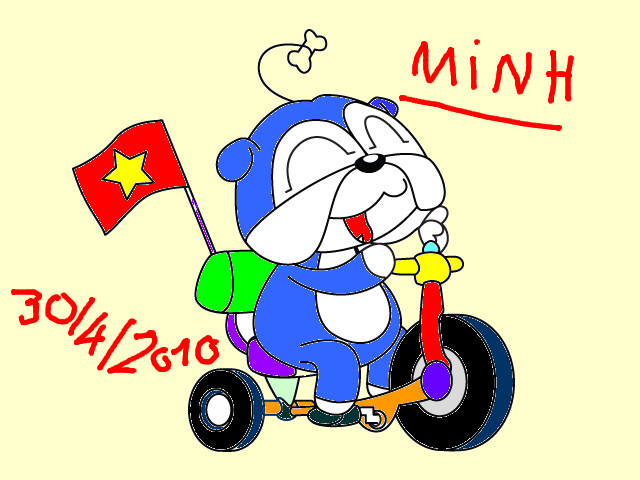 hoa-si-nhi/xem-tranh/69454/cho-bun-nhay-giai-phong-mien-nam.html