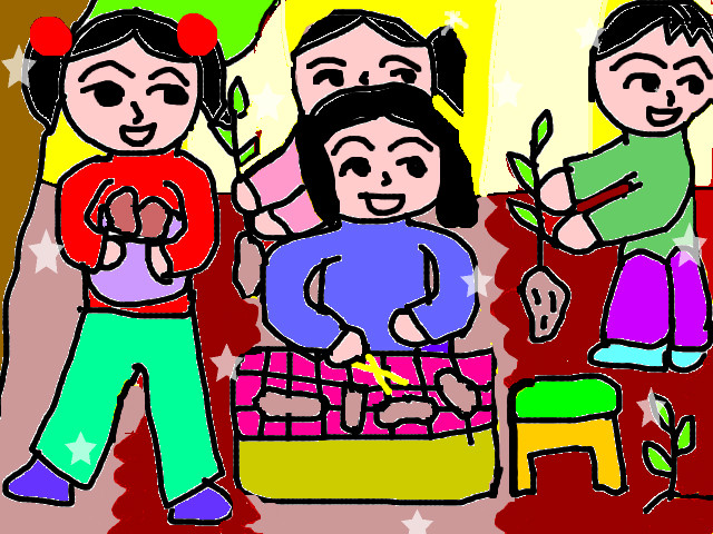 hoa-si-nhi/xem-tranh/69859/Chung-minh-cung-nuong-khoai-thoi-nao.html