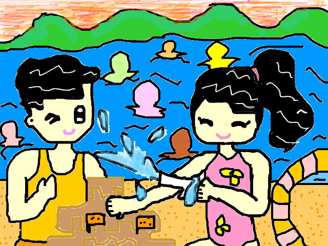 hoa-si-nhi/xem-tranh/70522/choi-dua-tren-bai-bien.html