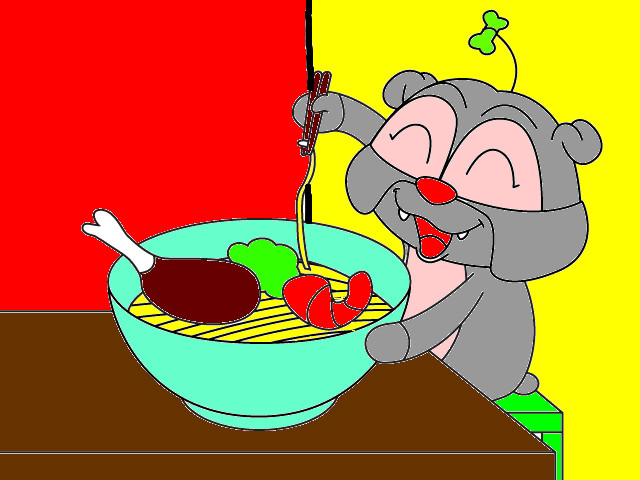 hoa-si-nhi/xem-tranh/76893/bua-an-cua-cho-bun.html