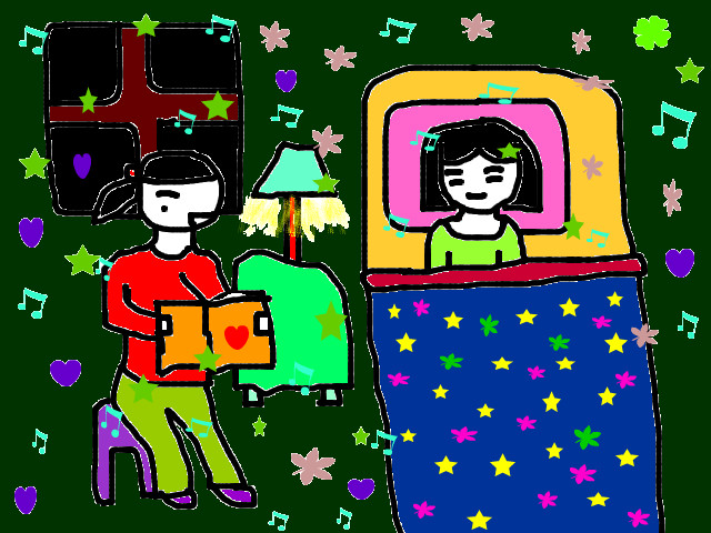 hoa-si-nhi/xem-tranh/84588/Me-ke-chuyen-cho-be-nghe-khi-di-ngu.html