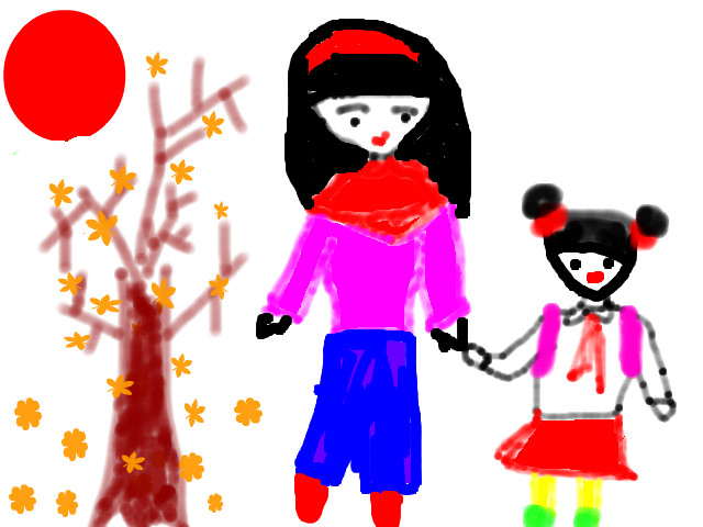 hoa-si-nhi/xem-tranh/8488/me-dua-em-di-hoc.html
