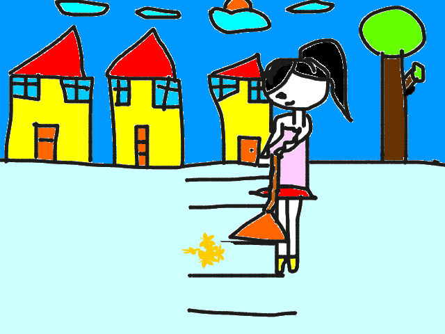 hoa-si-nhi/xem-tranh/86972/Be-quet-rac.html