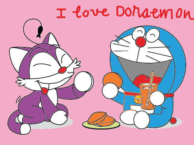 hoa-si-nhi/xem-tranh/87471/Meo-Meo-cung-Doraemon-an-banh-ran.html