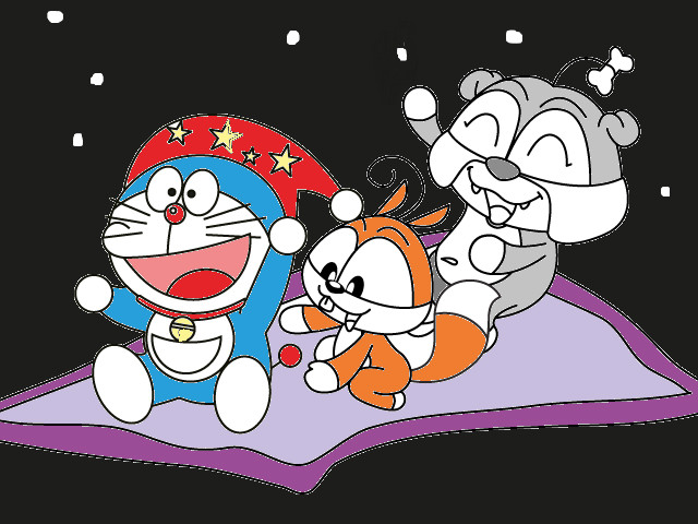hoa-si-nhi/xem-tranh/87777/cho-Bun-Soc-nhi-doraemon-di-ra-ngoai-vu-tru.html