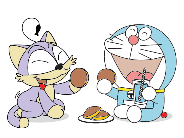 hoa-si-nhi/xem-tranh/91217/meo-va-doraemon-an-banh-ran.html