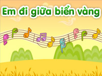 Em đi giữa biển vàng