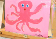 Sophia vẽ con bạch tuộc