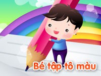 Bé tập tô màu